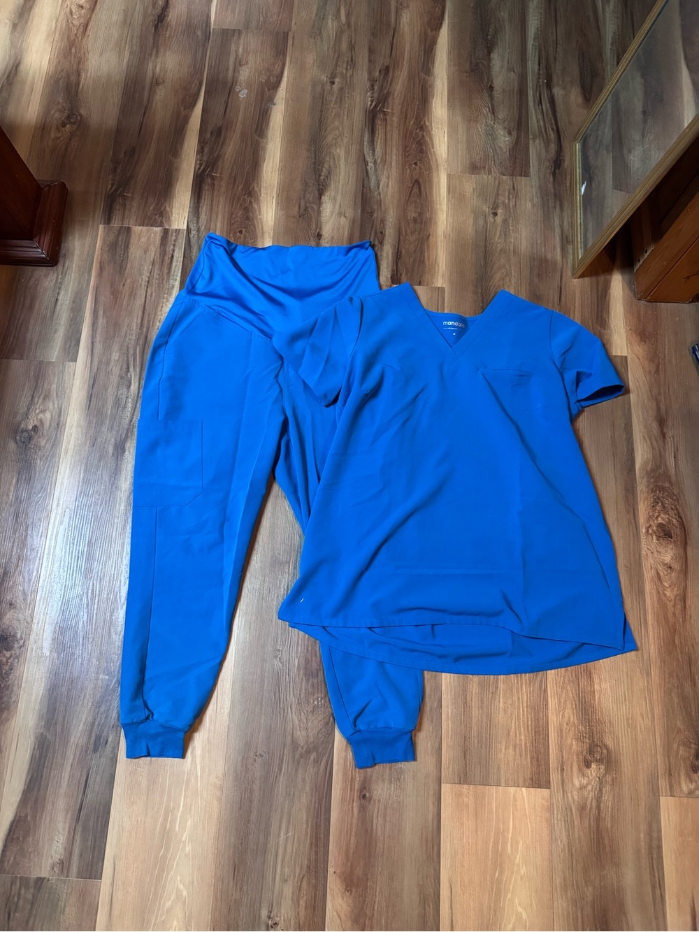 Mandala Maternity Scrub Set. Medium. Royal Blue.